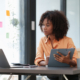 Business woman working at her desk